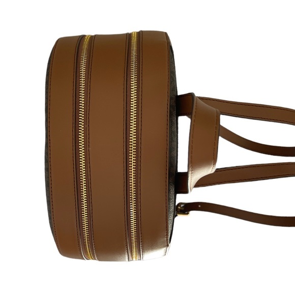 Michael Kors Jaycee Large Leather MK Print Logo Backpack Brown - Picture 9 of 10